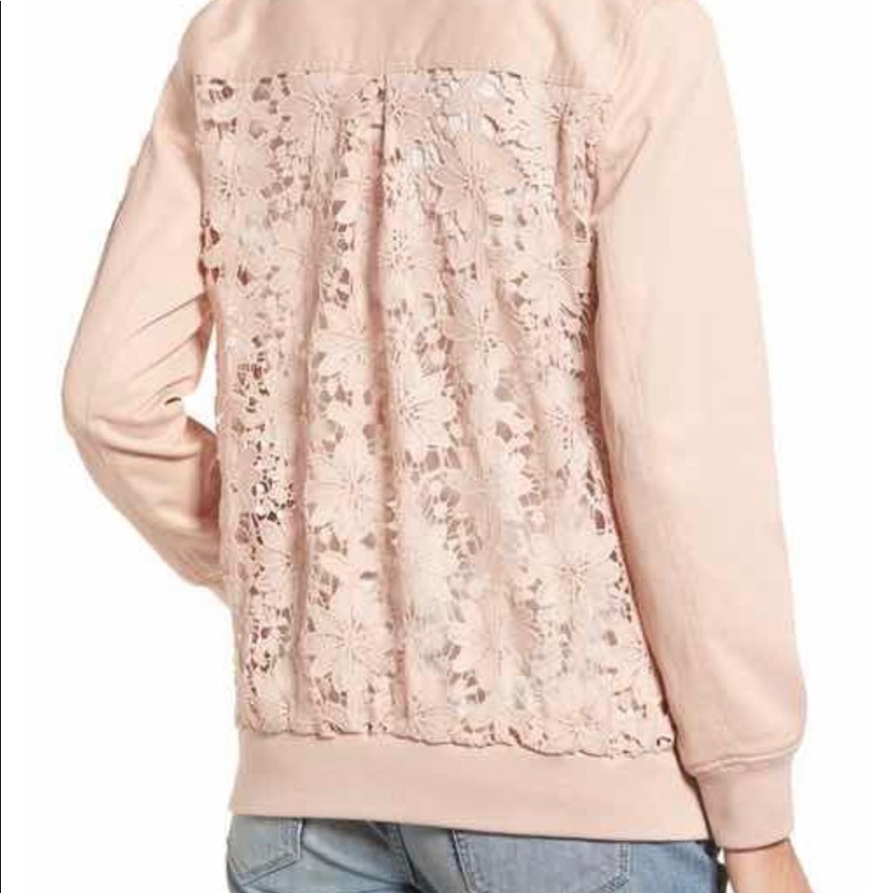 Chelsea28 Lace Back Bomber Pink XS